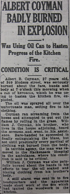 Albert Coyman The Evening Record Article Nov. 2, 1917